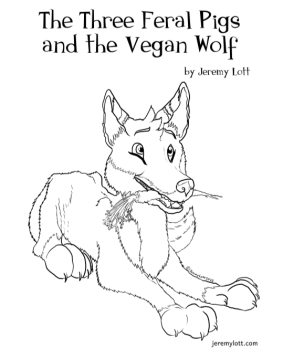 Vegan Wolf Coloring page